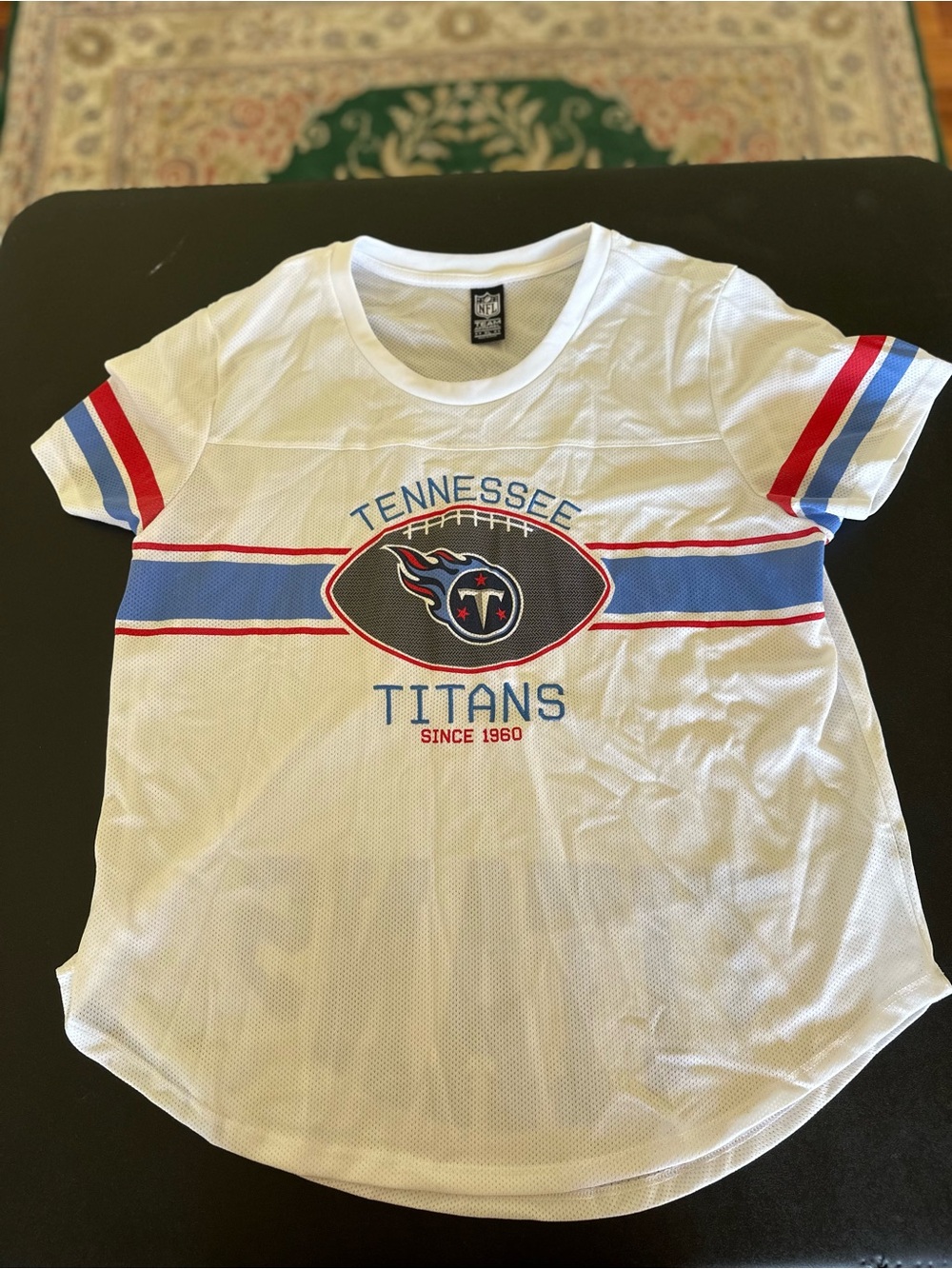 NFL Tennessee Titans White Sleeve Jersey Tee Womens XL